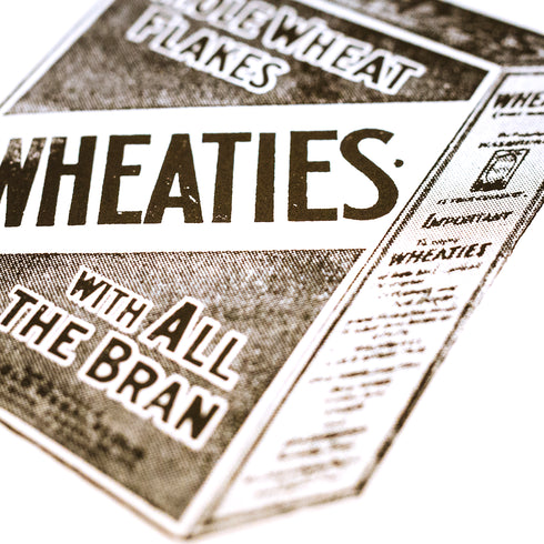 "Breakfast of Champions" Block Print - Vintage Woodblock